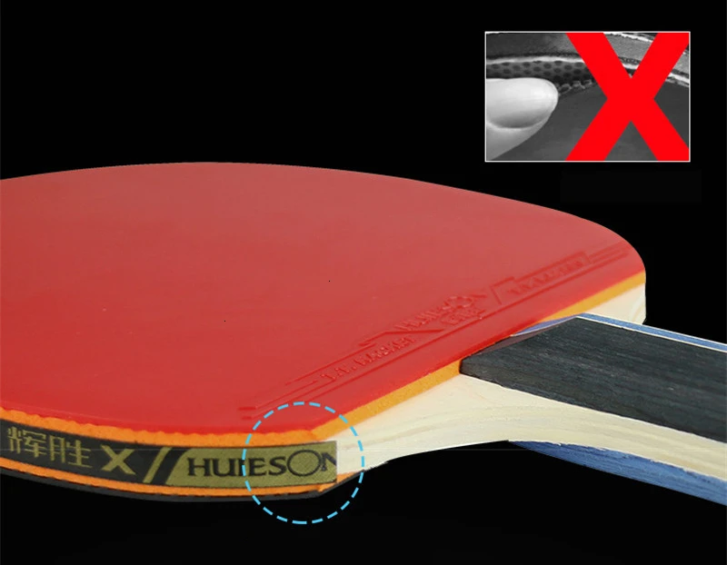 Huieson 2PcsSet Classic 5 Ply Solid Wood Table Tennis Rackets Double Face Pimples-in Rubber Table Tennis Bats for Teenagers (4)