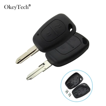 

OkeyTech 2 Button Remote Car Key Shell Cover Case For Vauxhall Opel Vivaro For Renault Movano Trafic Kangoo Blank Uncut Blade