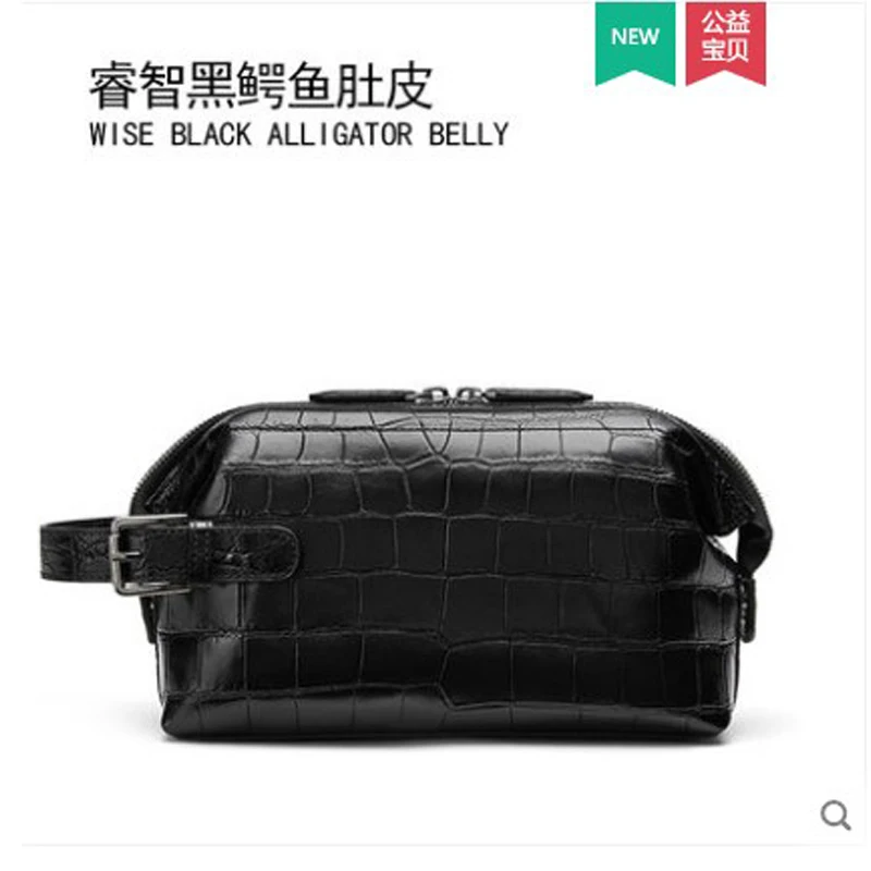 

gete Real crocodile Handbag for men simple handbag for men clutch bag with large capacity crocodile skin belly bag for men