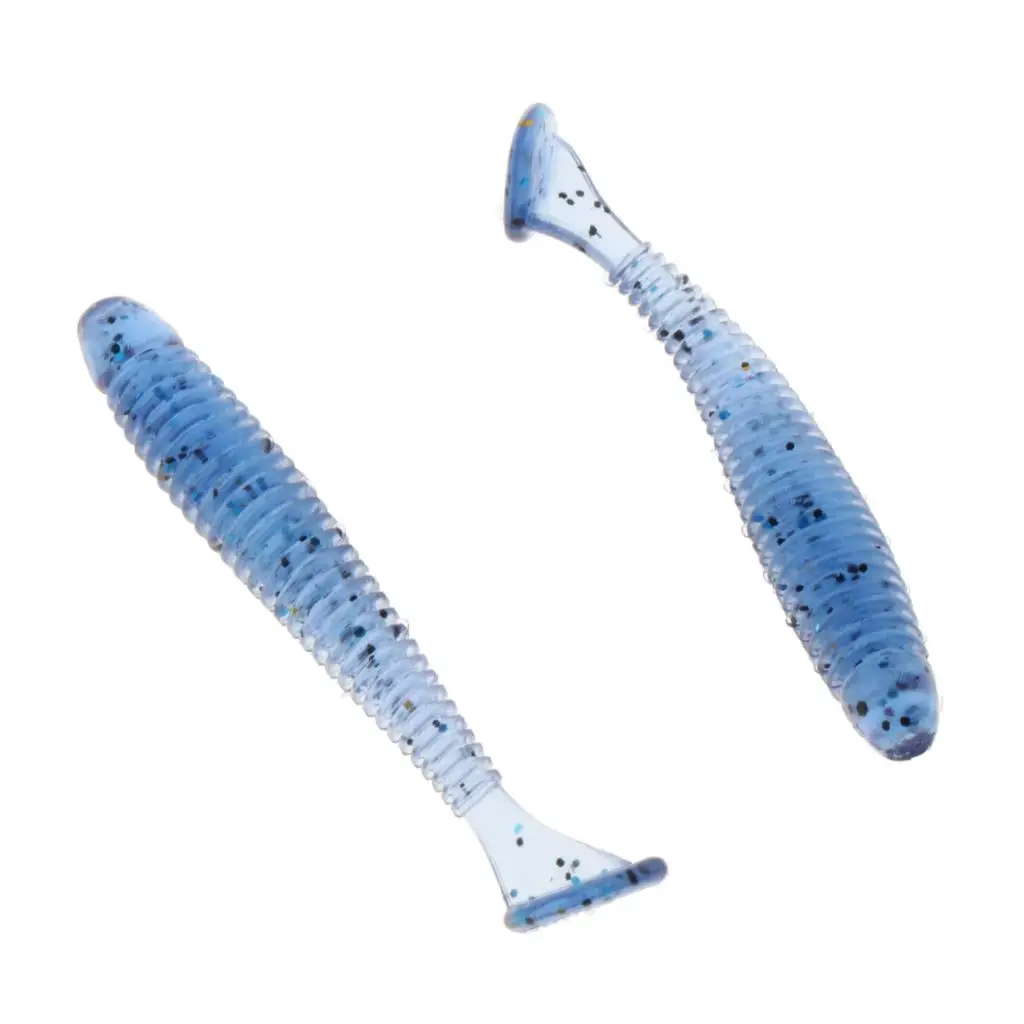 16PCS Worm Fishing Lures Fake Lures Artificial Baits Soft Crank Baits T-tail Fish Tackle Lures for Beginners Anglers 