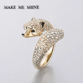 

High Quality SWA Fox Ring Female Open Rings Jewelry Gift