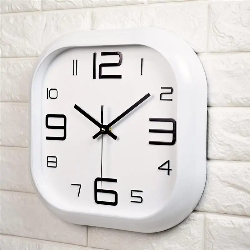 12 дюймов пластиковые квадратные настенные часы простые Подвесные часы Современный декор для гостиной спальни офиса