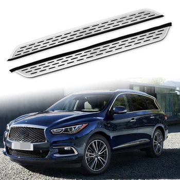 شراء2 قطع صالح ل إنفينيتي QX60 JX35 2013-2020 الفولاذ المقاوم للصدأ تشغيل لوحات الباب الجانب خطوة Nerf بار منصة حامي-الفضة