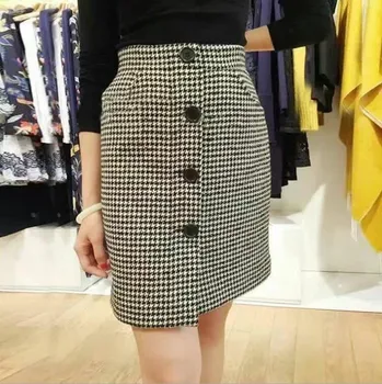 

Law Single England Wind Thousand Birds Grid Women's Wear Overskirt Jarrete Hair