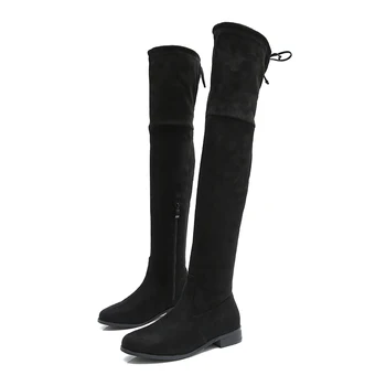 

Women Pointed Toe Boots Sexy Over The Knee Boots Fall Elastic Force Sock Boots Ladies Designer Thigh High Boots 2020 Shoes