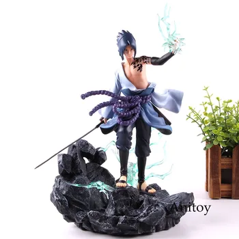 

Shippuden Naruto Uchiha Sasuke Anime Naruto Uchiha Sasuke Action Figure Can Change Head PVC Collectible Model Toy 26cm