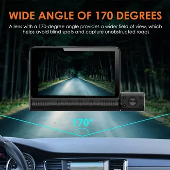 車dvrダッシュカメラ背面図、デュアルカメラビデオ 1080 1080pフルhd 4