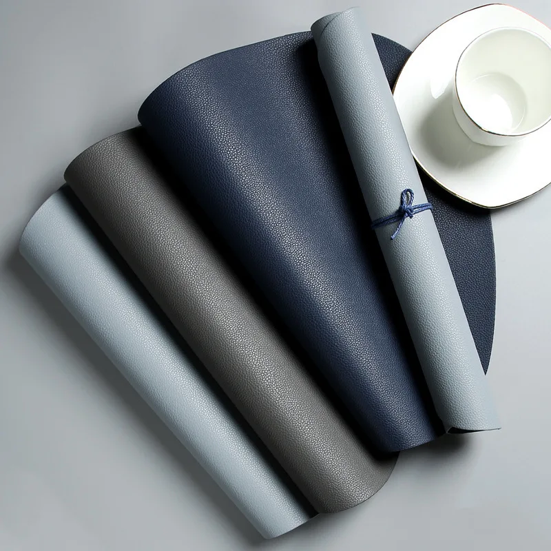 4PCS/lot Coaster Tableware Pad Placemat PU Leather Table Mat Heat Insulation Non-Slip Placemats Bowl Kitchen | Дом и сад