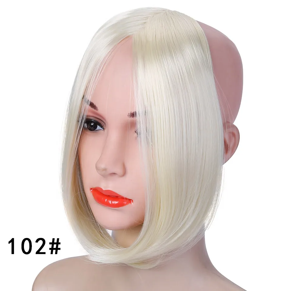 Lupu черный коричневый средняя челка женский зажим для волос аксессуары для волос тупые прямые волосы синтетический парик из натурального волокна