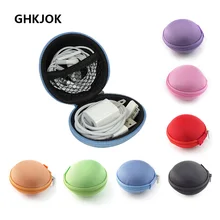 Мини круглый чехол для наушников EVA протектор Зарядное устройство USB для хранения дорожная сумка для SD карты памяти ключ для переноски Чехол-Органайзер