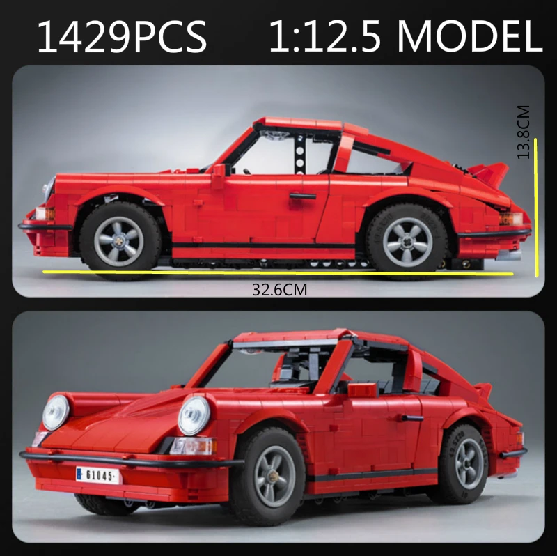 US $106.25 1429pcs Technical Retro Sports Car 1125 Model Building Blocks Sets Educational DIY Bricks Toys