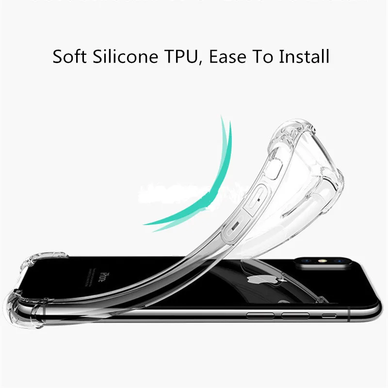 

Anti-knock Clear TPU Case For IPhone X XS XR 11 Pro Max Shockproof Transparent Soft Back Cover For 5G 6G 7G 8G 6 7 8 PLUS