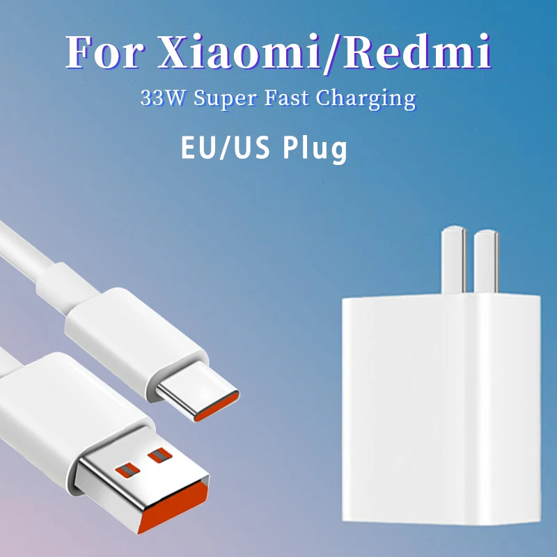 33w Fast Turbo Charge Type C For Xiaomi Phones Charger 33 W Eu For Redmi Note 10 K40 Pro K30 10x Pro 5g Mi 9t Pro Power Adapter mobile phone chargers Chargers