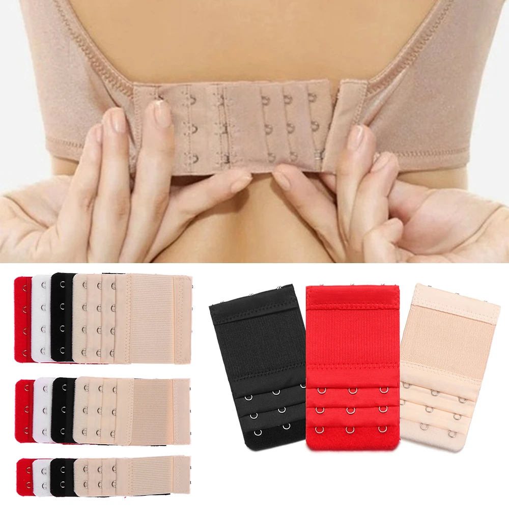 Women Bra Extension Strap Extenders 3 Rows 1/2/3/4 Buckles Elastic Bra  Extender Hook