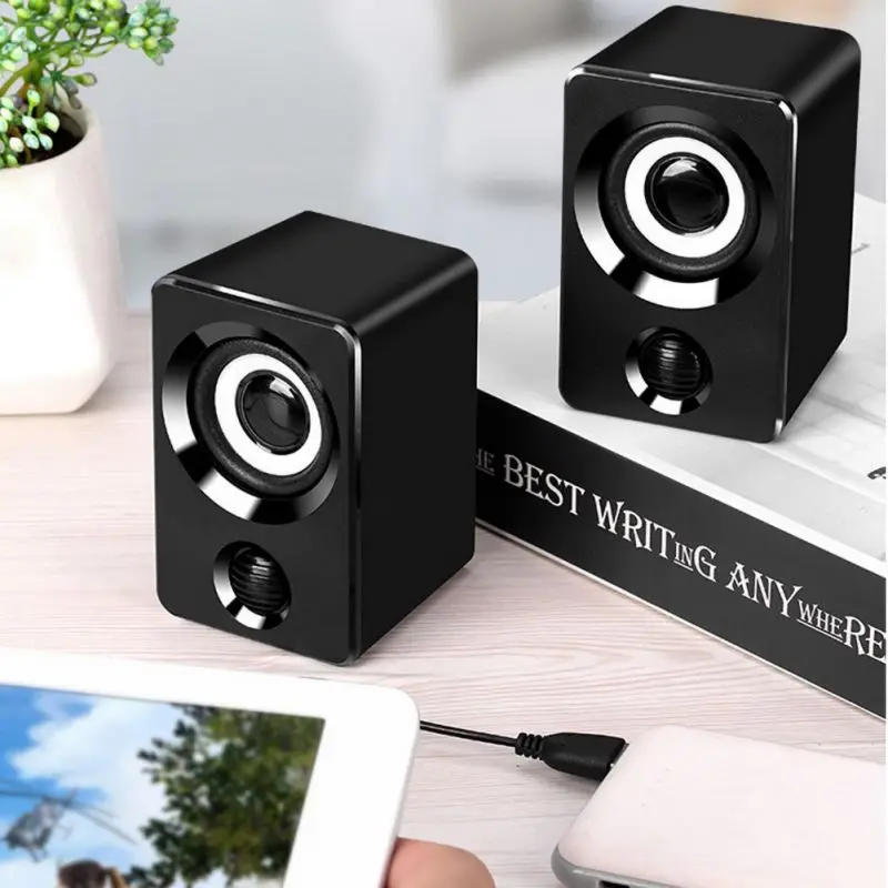 Desk Mini Portable Audio Wire Speaker USB Powered Aux-In For Music/gaming/movies Active Stereo Sound