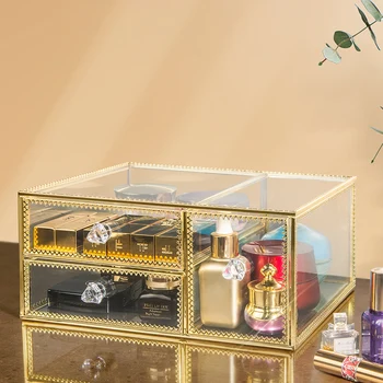 

Cosmetic storage box desktop drawer makeup box with the same lipstick rack finishing box jewelry box combination