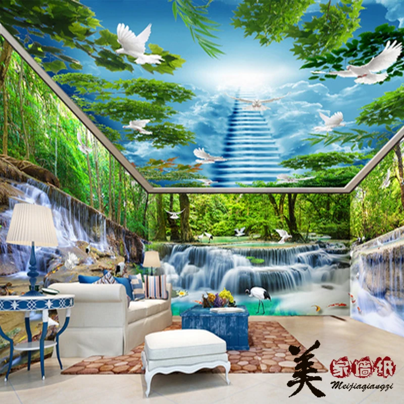 Special Offers Landscape Wallpaper Bamboo Mural Tv Background Garden Living-Room 3D Forest Sofa Three-Dimensional Ma5krRn01