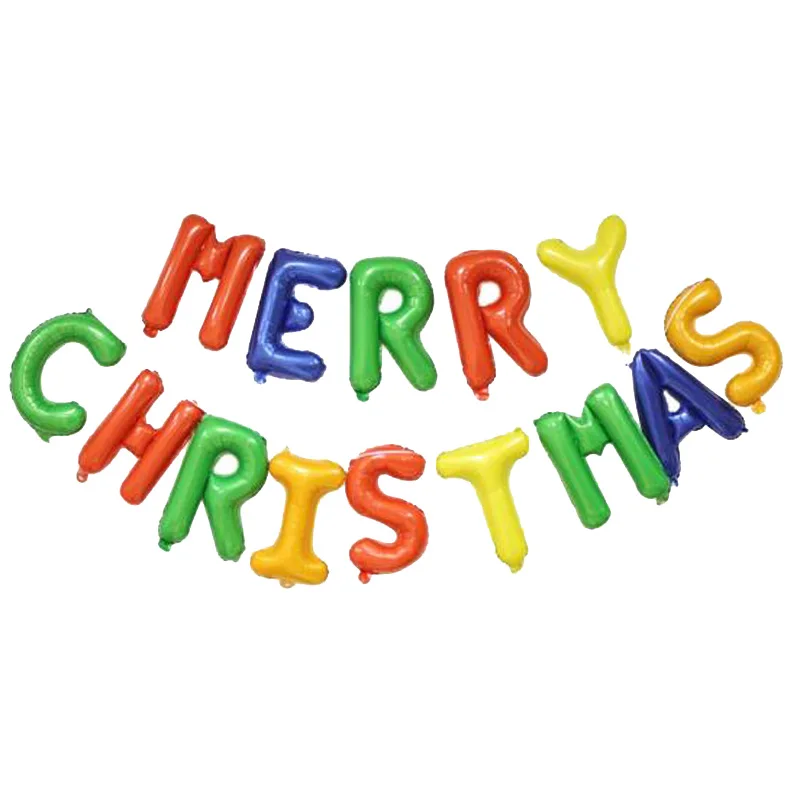 14pcs/Set Balloon Letter Party Decoration Merry Christmas Aluminum Film Festive Party Supplies Ornament Banner