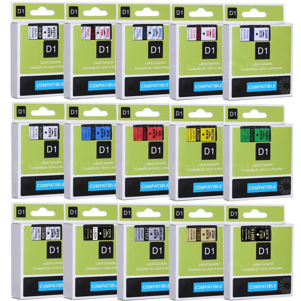 D1 ленты 12 мм 45010 45013 40910 40913 43613 43610 кассеты для Dymos label manager LM 160 280 make | Компьютеры и