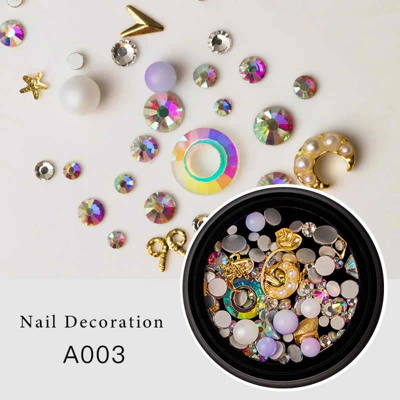 S09838 RBAN NAIL 1 коробка хрустальные стразы для украшения ногтей Красочные шпильки акриловый маникюр смешанный 3D дизайн аксессуары для дизайна ногтей - Цвет: S09838