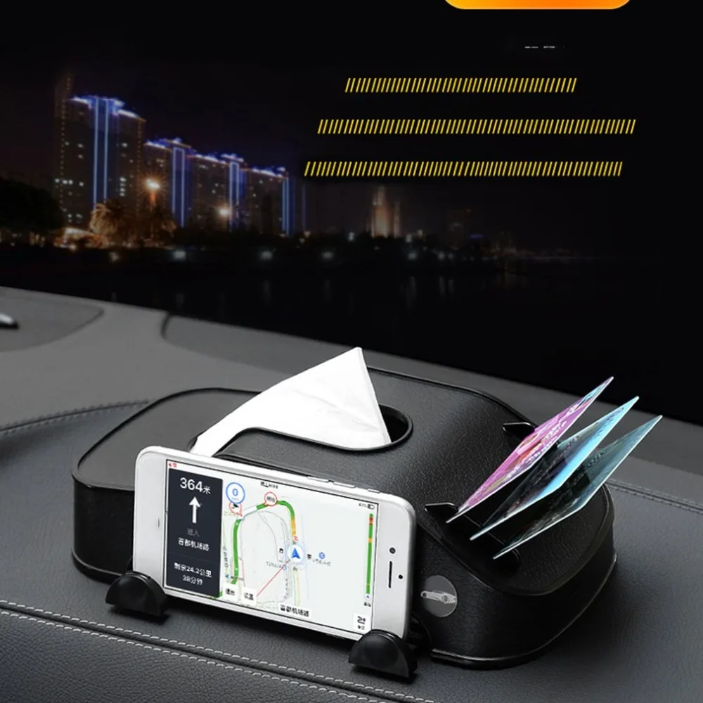 

Modern Design Car Tissue Box Multi-Function Paper Towel Box Mobile Phone Rack Holder Car Styling Interior Accessories