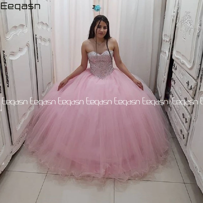 Eeqasn-vestidos de quinceañera con pedrería rosa, 2 en 1, 15 años, princesa  dulce, 16, vestidos de desfile - AliExpress Bodas y eventos