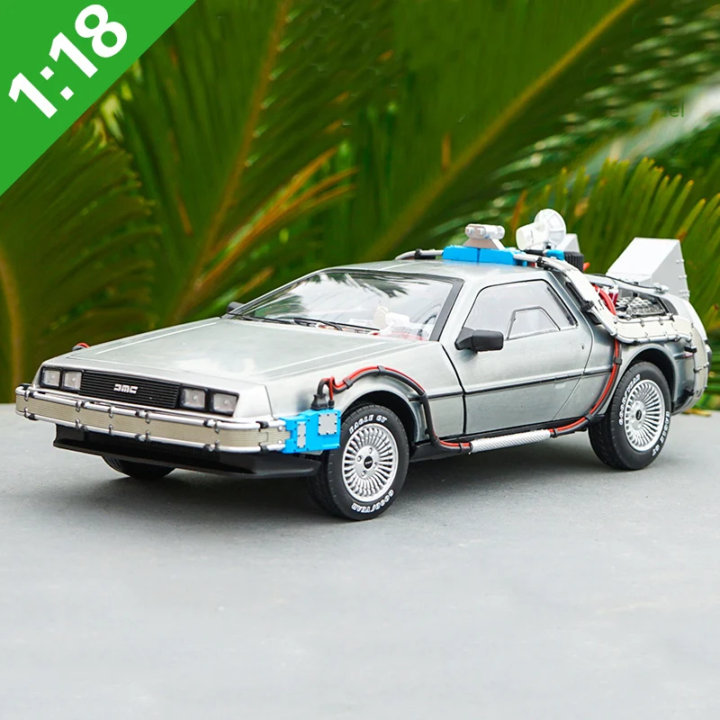

1/18 Scale Back To The Future Part 1 2 3 Time Machine DeLorean DMC-12 Metal Alloy Car Diecast Model Toy Original Box