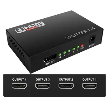 

3D 1080P HDMI Splitter HDCP 1 in 4 out Power Signal Amplifier 1x4 Audio Spliter Switch HDMI Converter HDMI Adapter