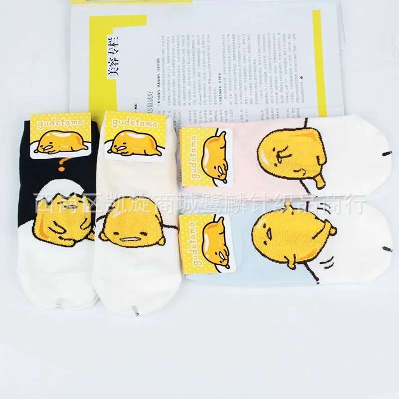 Мультфильм Gudetama в стиле Харадзюку для женщин Уличная Короткие дышащие хлопковые носки тренировочные штаны модные забавные Повседневное спортивные весенние, летние носки