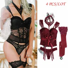 Женское сексуальное нижнее белье корсет Маленькая грудь стальная пластина Собранный бюстгальтер набор трусов комплект нижнего белья пуш-ап