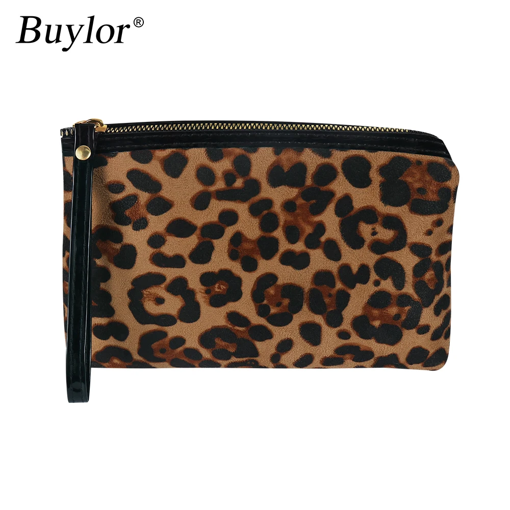 

Buylor Makeup Bag Cosmetic Bag Travel Organizer Toiletry Holder Leopard Print Organizer Storage Beauty Storage Purses Bag