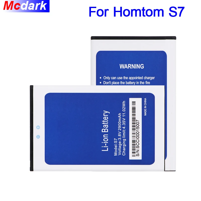 Mcdark 2900 ма-ч для Homtom S7 Батарея мА/ч. аккумулятор аккумуляторная батарея AKKU ACCU PIL