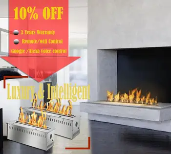 

on sale 24'' ventless modern fireplace voice control bio ethanol burner