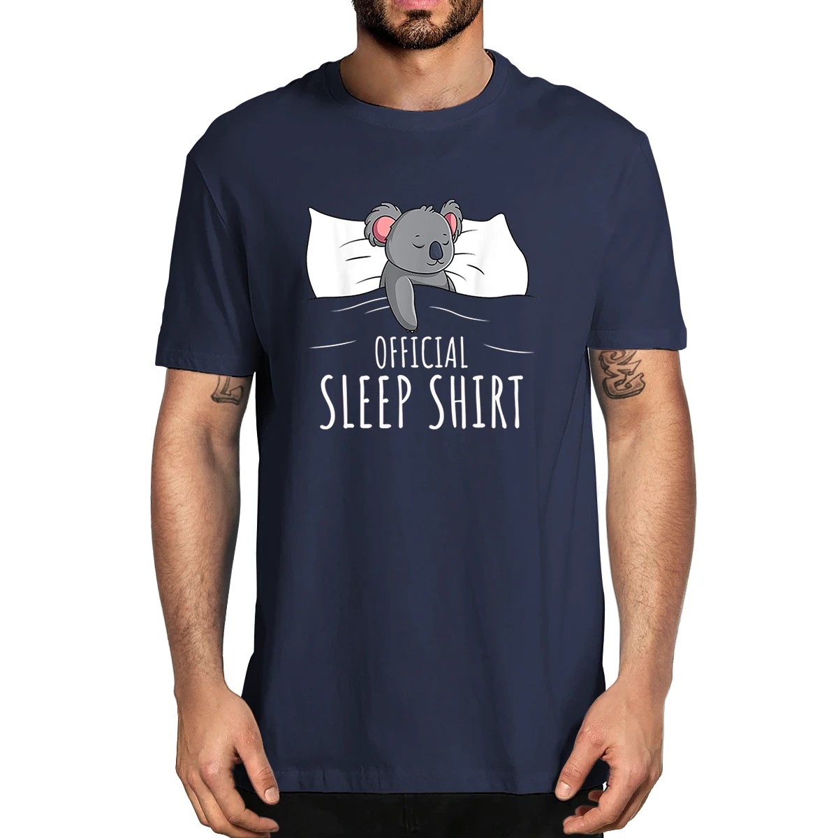 

100% хлопок официальная рубашка для сна Koala подарок для любимых забавная Летняя мужская новинка футболка Женская Повседневная Уличная одежда Топ оверсайз футболка