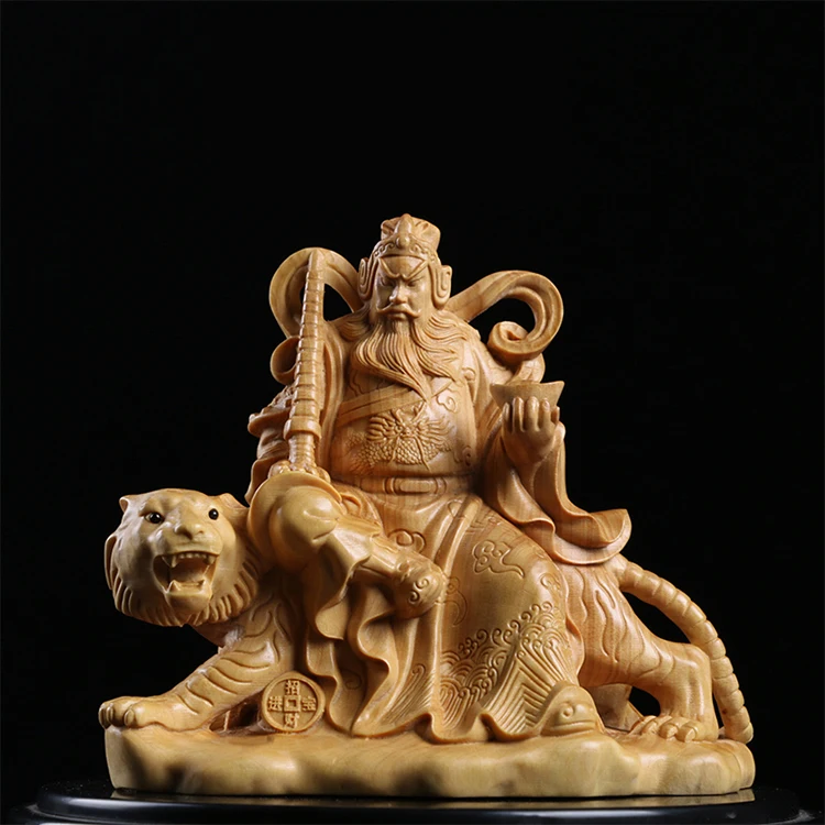 Семейная китайская статуя из массива дерева ремесло фэн шуй подарки Чжао гуньмин