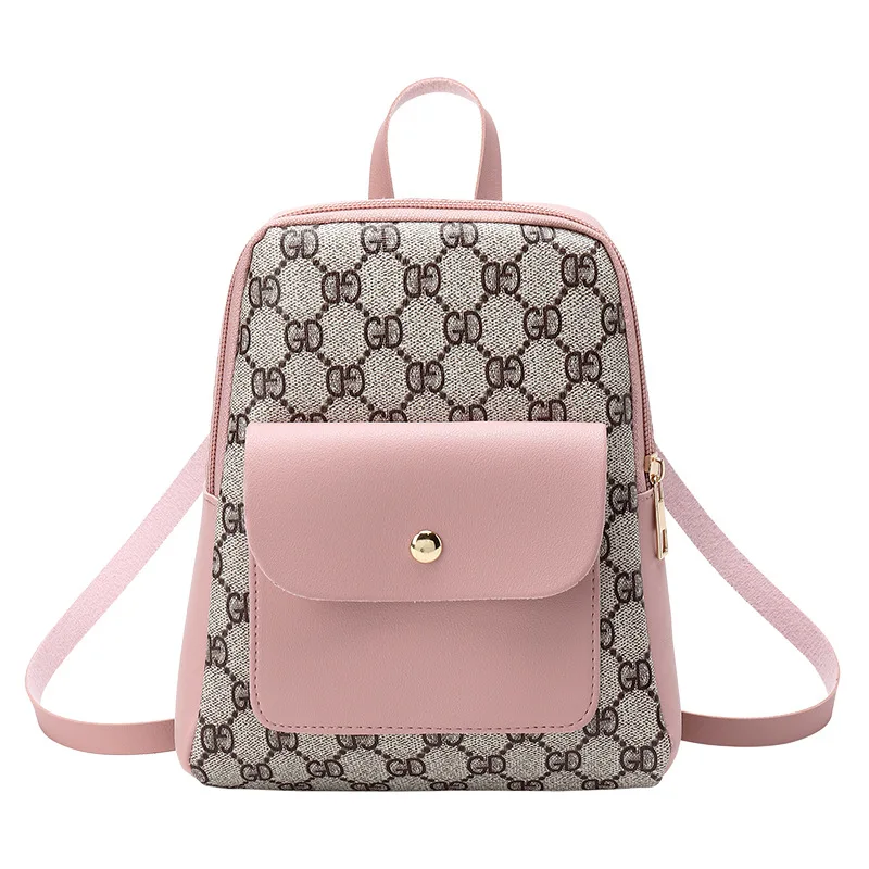 

2019 Spring Summer Hand Single-shoulder Crossbody Bag Women's Backpack Bag Fashion Contrast Color Versatile Schoolbag