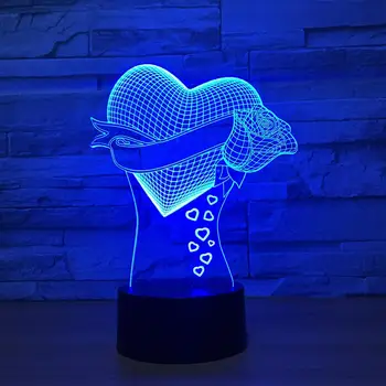 

Modern Table Lamp 3D Gifts Touch Control Atmosphere Acrylic 3D LED Light Desk Light Colorful USB Charging Decoration
