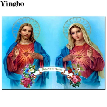 

Jesus and the Virgin Mary 5d diy diamond painting Religious icons diamond mosaic full square round 3d embroidery rhinestones
