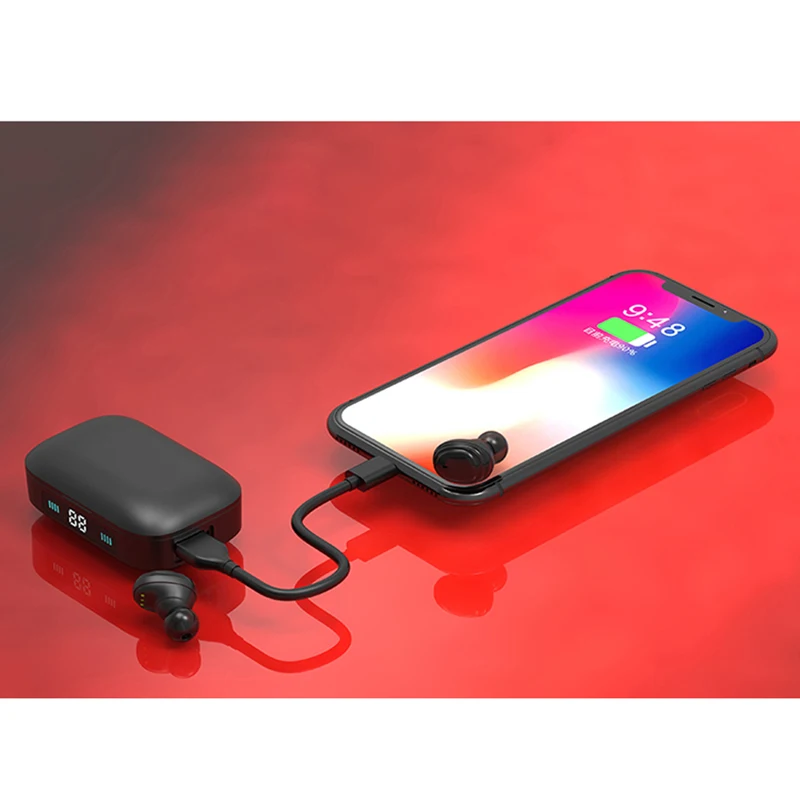 H01 Bluetooth 5,0 наушники TWS беспроводные Bluetooth наушники 9D стерео музыка сенсорное управление светодиодный Displa для huawei Xiaomi