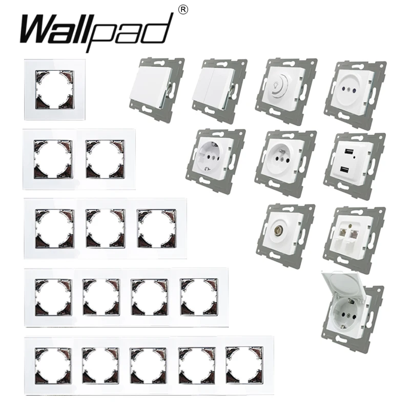 European Style Double French Socket, 16A, Wallpad White with Claws