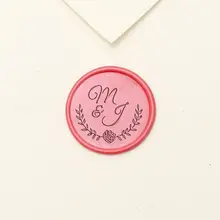 Оставить венок Свадебный логотип с инициалами воск печать штамп/индивидуальная восковая печать комплект/специальная печать штамп/приглашение печать штамп