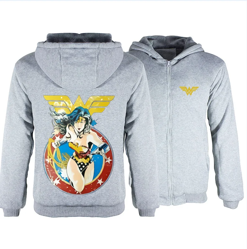 Wonder Woman, принт, белый, на молнии, костюм, толстовки, мужские, аниме, с капюшоном, косплей, толстовки, уличная, повседневные топы - Цвет: A