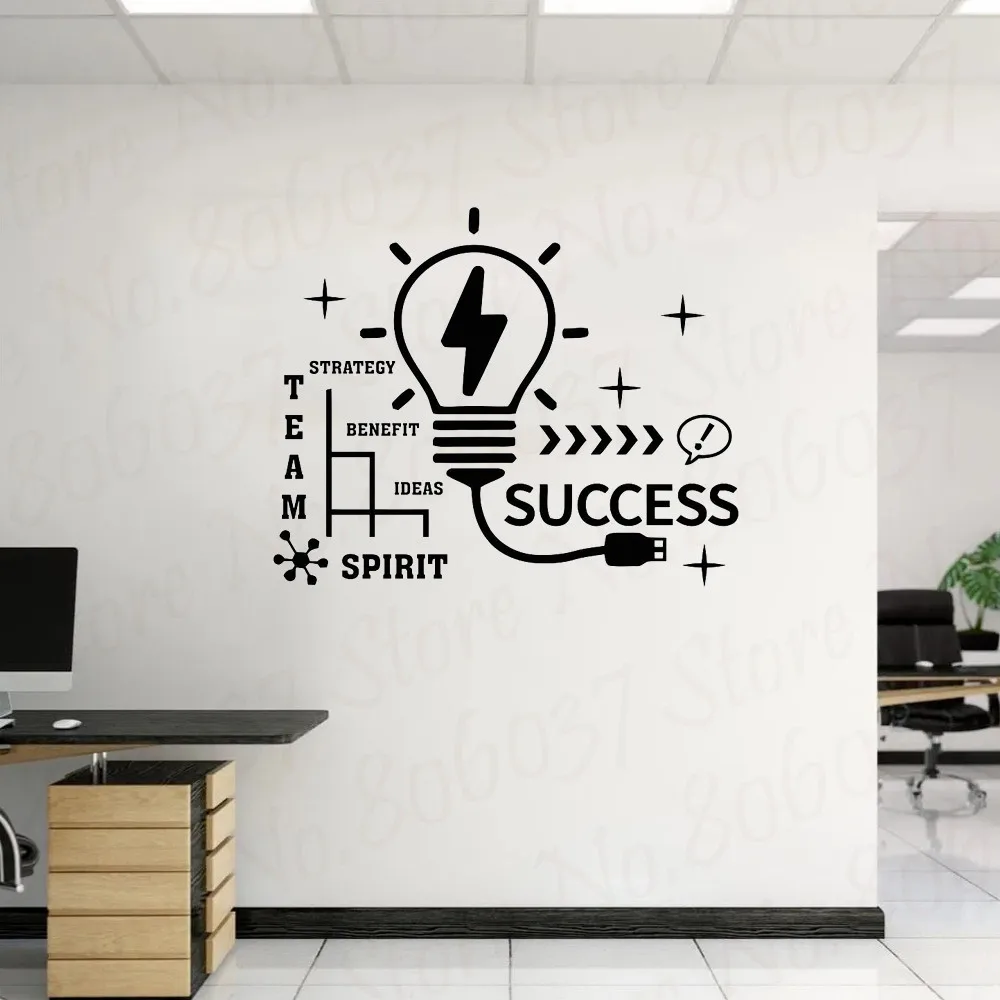 Idea Teamwork Office DIY Decor Wall Decal Business Worker Components  Pattern Motivation Stickers Unique Wall Murals New LC1752 - AliExpress