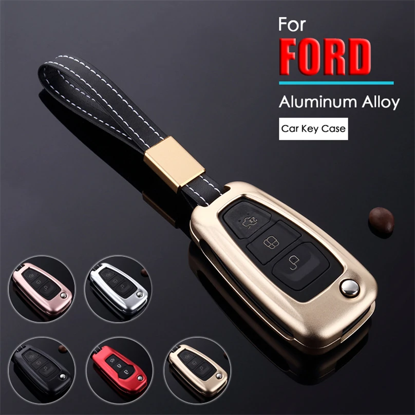 

Luxury Alloy Car Key Case Cover for Ford Fiesta Focus Mondeo MK4 MK2 mk3 ranger Ecosport Kuga 2 3 Car Keychain Key Cover Holder