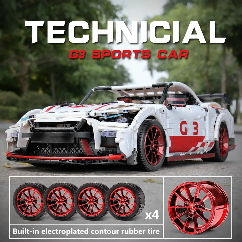 Технический электрический автомобиль Nissan GTR GT3 на батарейках совместимый со