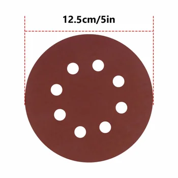 

50pcs 5inch 8-Hole Sanding Disc Orbital Sander Sandpaper Hook Loop 800-2000 Grit