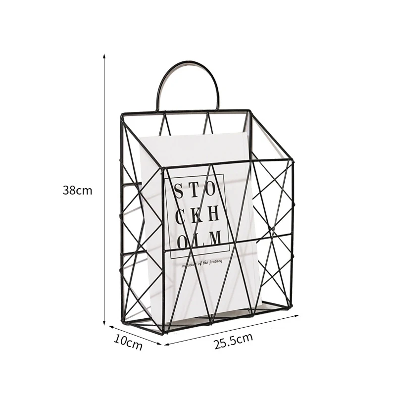 Newspaper Magazine Racks Metal Iron Wall Hanging Book Holder Shelf Storage Organizer Magazine Rack DIY Office Home Decoration