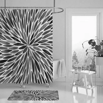 

Tropical shower curtain black bathroom shower curtain bathroom shower curtain waterproof polyester shower curtain or cushion