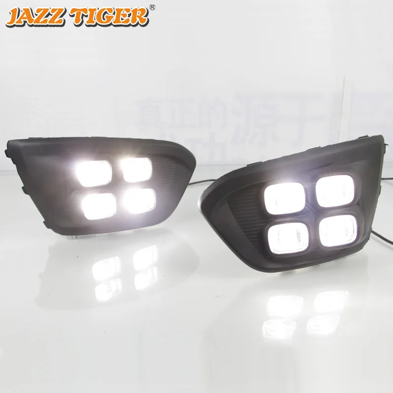  JAZZ TIGER Yellow Turn Signal Function Waterproof 12V Car DRL Lamp LED Daytime Running Light For Ki - 4000203670516