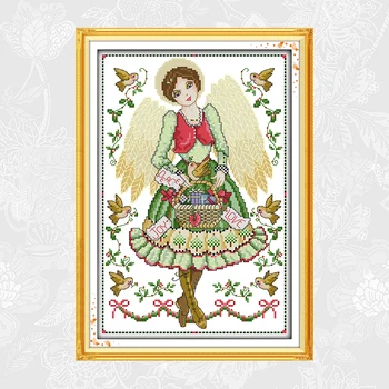 

Angel Girl Patterns Cross Stitch Fabric 14CT 11CT DIY Handwork Embroidery kits Needlework Set Wholesale Home Decoration